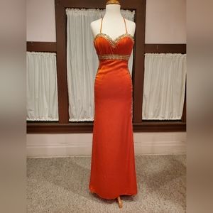 Orange Silky Gown